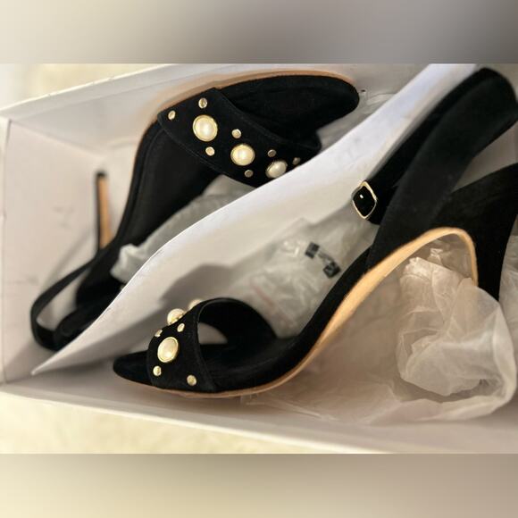 SANDRO NINA PEARLS HEELS (BLACK) SIZE 39 New in box - Picture 12 of 15